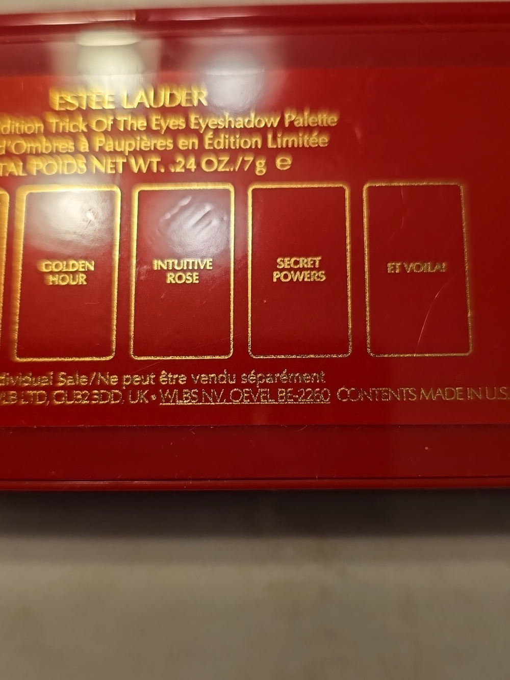 Estee Lauder Red and Gold Patterned Eyeshadow Pallette - Picture 3 of 6